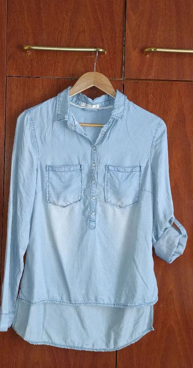 Camisa Jeans Feminina - Foto 2