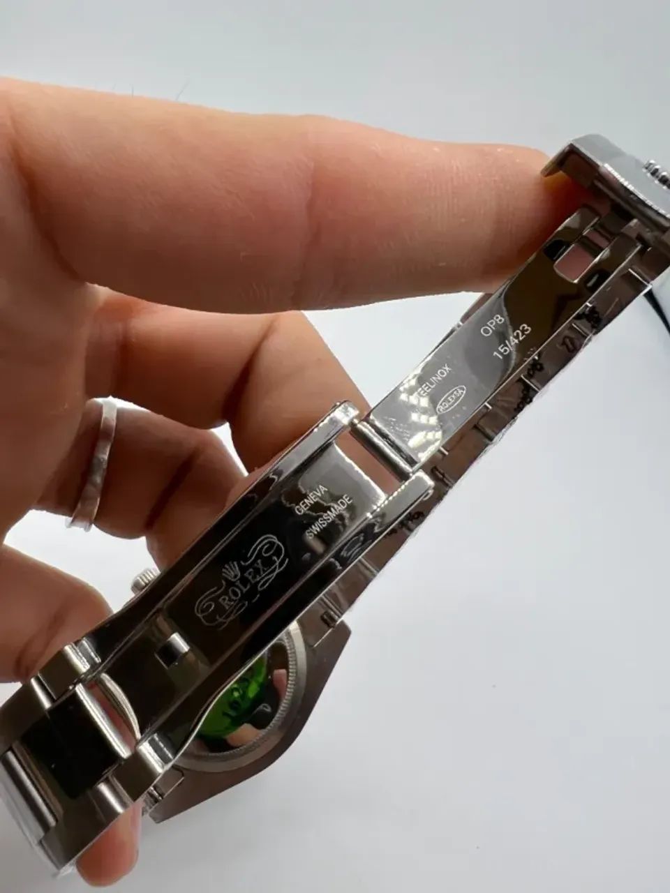 Relógio ROLEX AUTOMÁTICO  - MODELO OYSTER PERPETUAL FUNDO VERDE  - Foto 4
