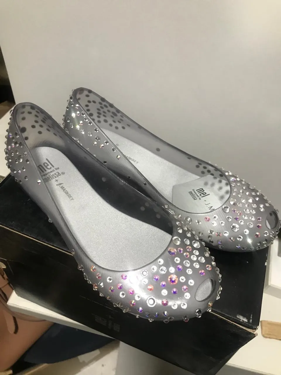 Sapatilha Melissa + J.Maskrey - Prateada com strass