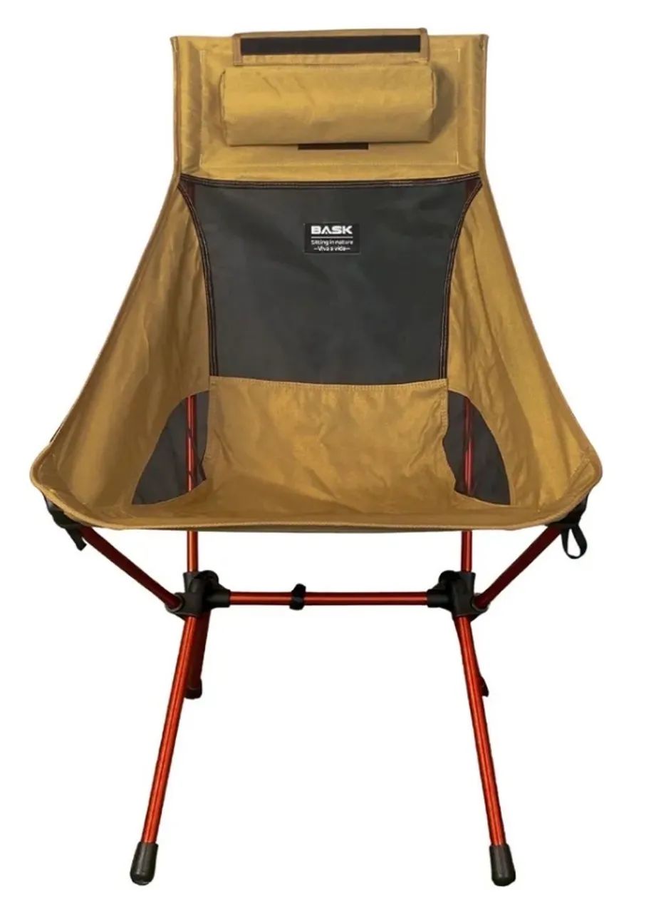 Cadeira dobrável para praia e camping Basck com travesseiro na cor marrom - Foto 2