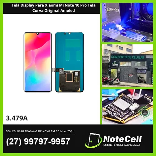 Tela Display Para Xiaomi Mi Note 10 Pro Tela Curva Original Amoled