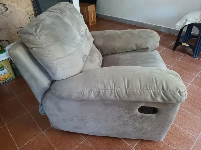 Poltrona Matrix Thor com Encosto Reclinável em Tecido Veludo - Foto 2