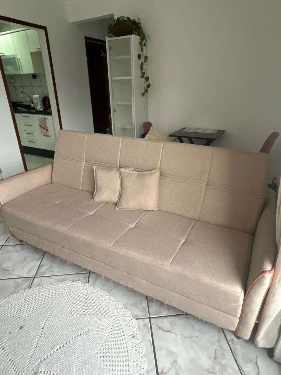 Sofá cama linho 3 lugares 