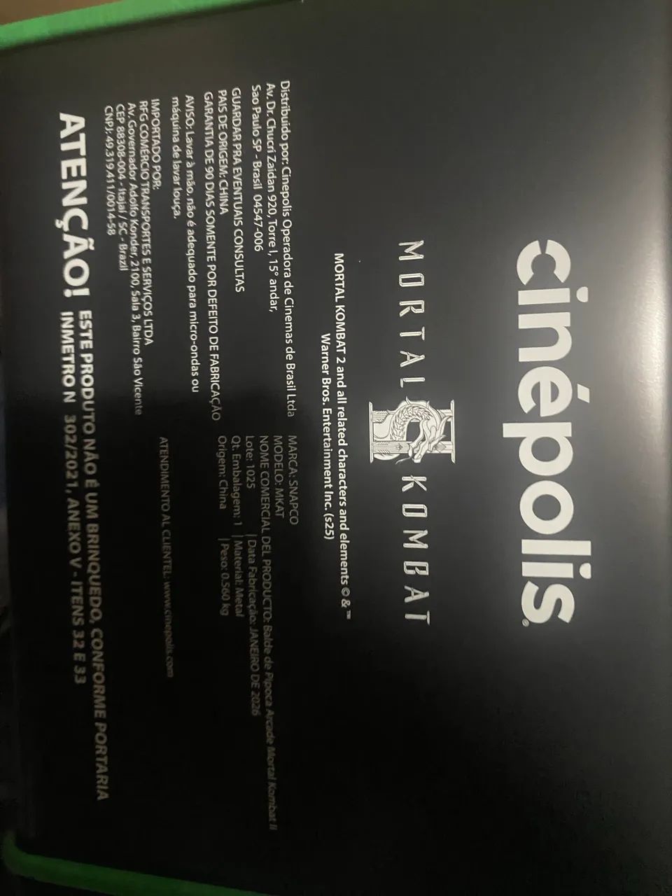 Balde Mortal Kombat Arcade Fliperama - Cinepolis  - Foto 5