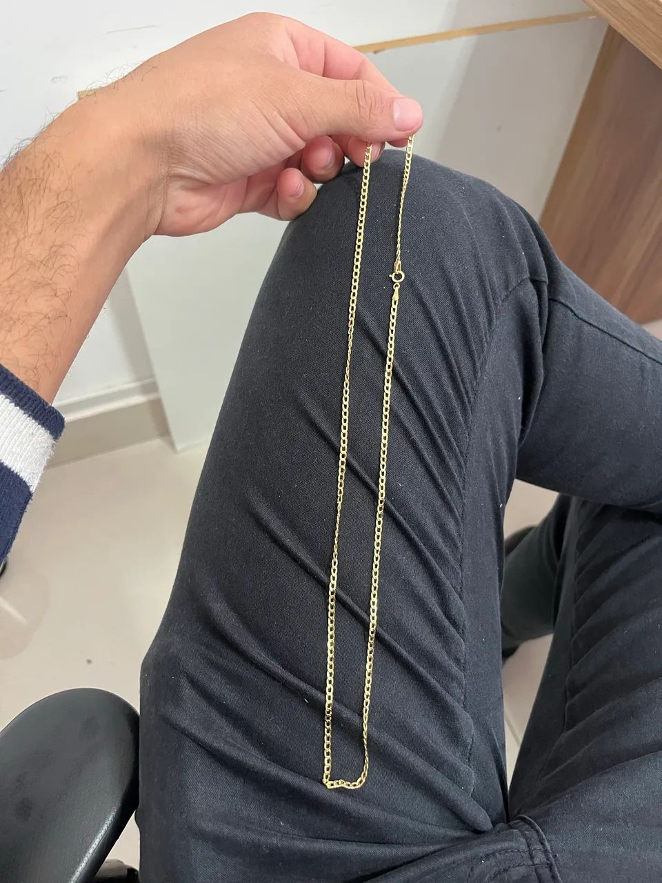 Corrente oca de ouro 18k Nova  - Foto 3