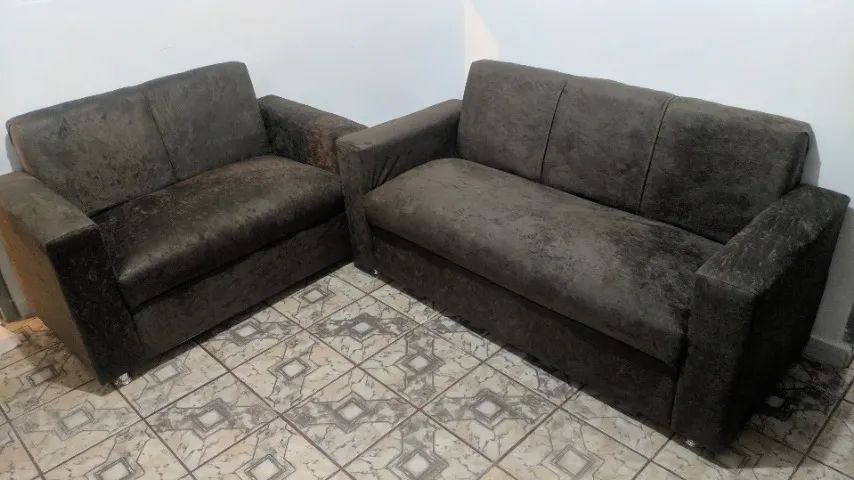 Sofá 2 e tres lugares Suede macio D33 Robusto Confortável Promoção - Foto 5