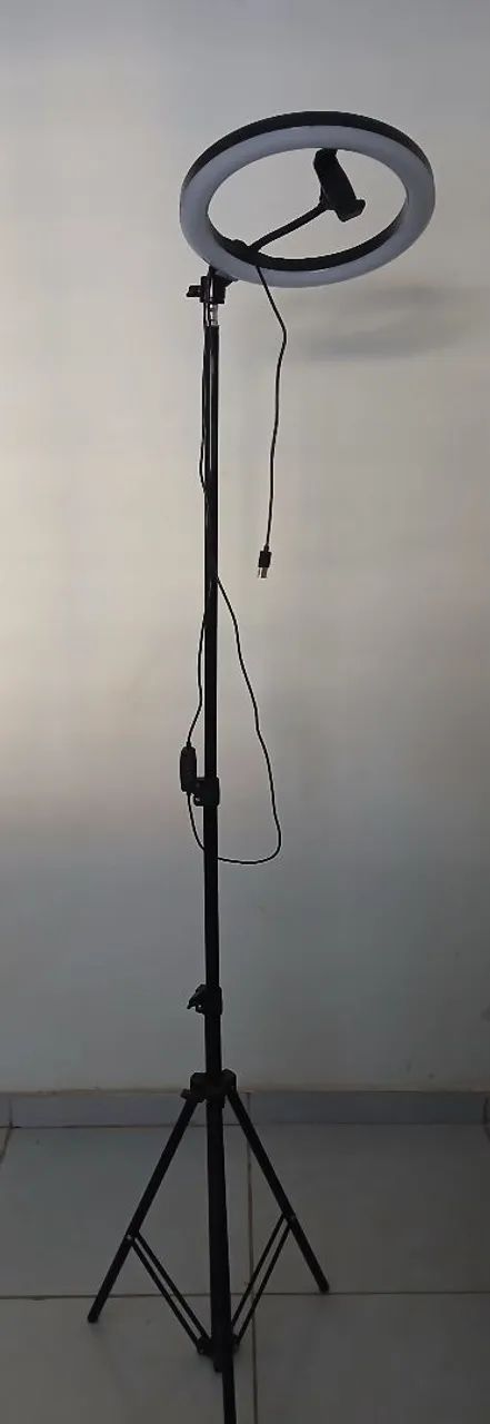 Ring Light com Tripé + Suporte para Celular - Ótimo estado