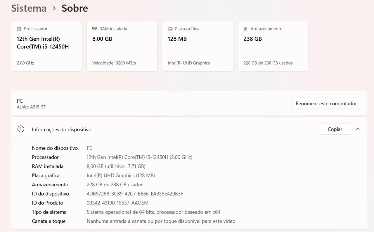 Notebook Acer Aspire A515-57 - Foto 3