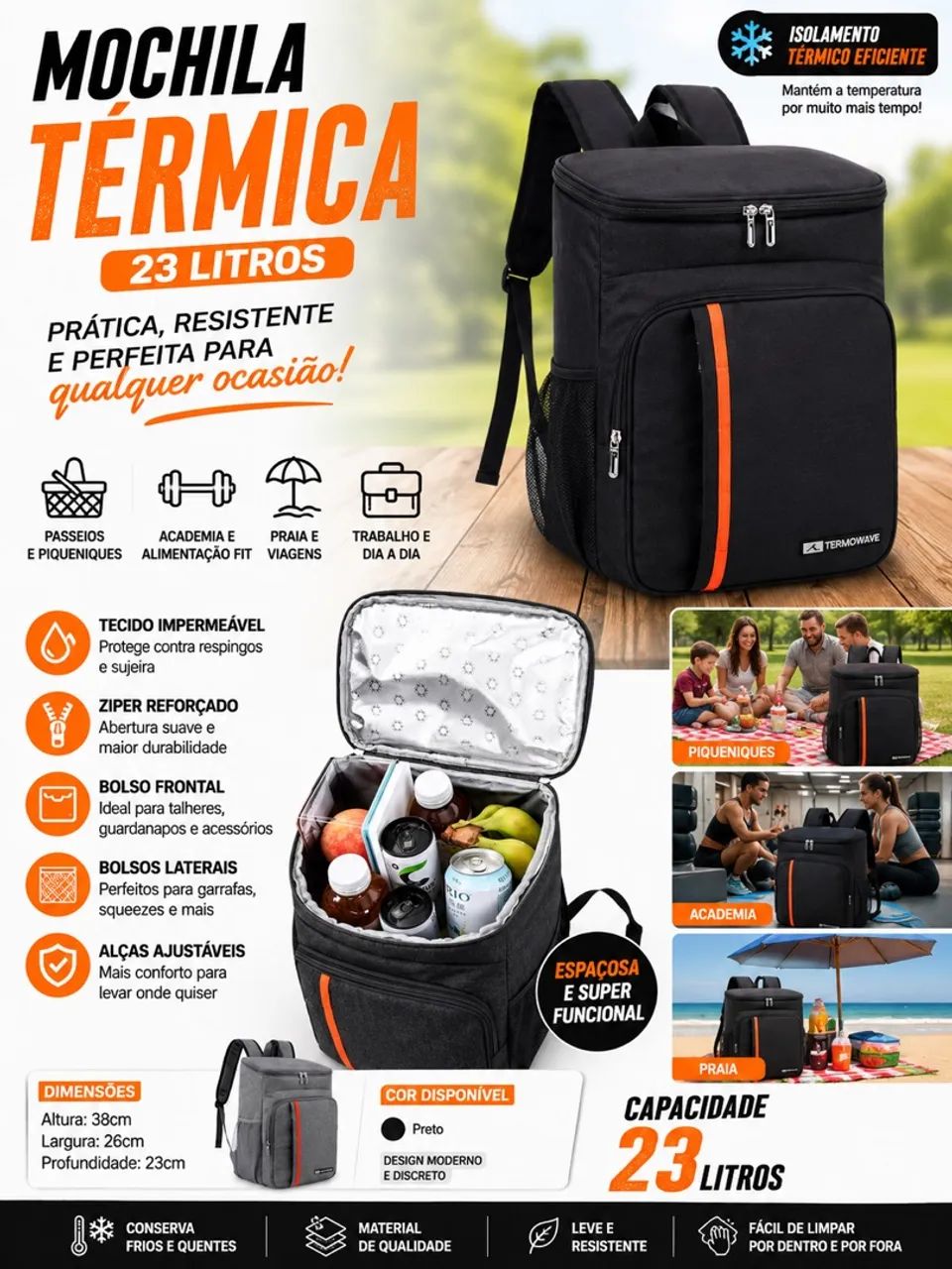 Mochilas Térmicas 18 litros - Novas - Foto 4