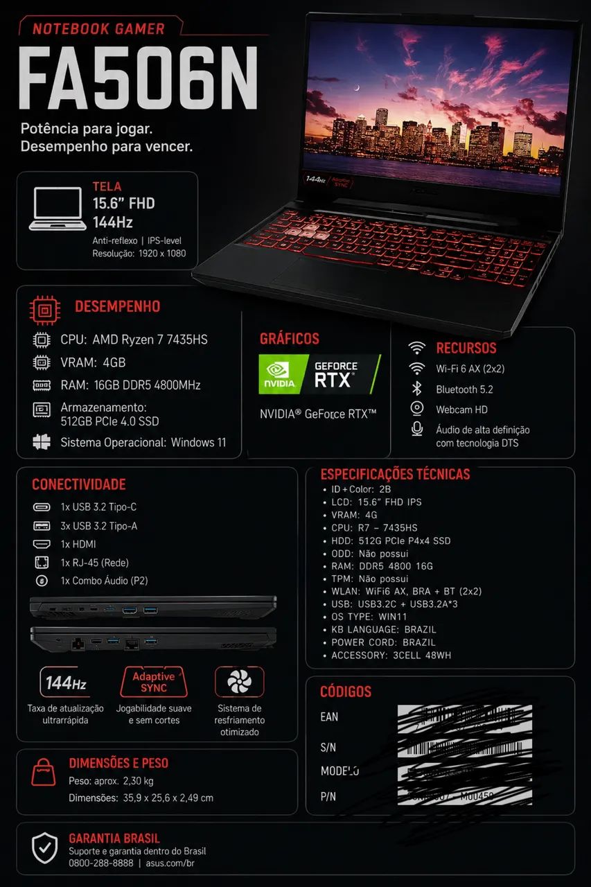 Notebook gamer Asus 