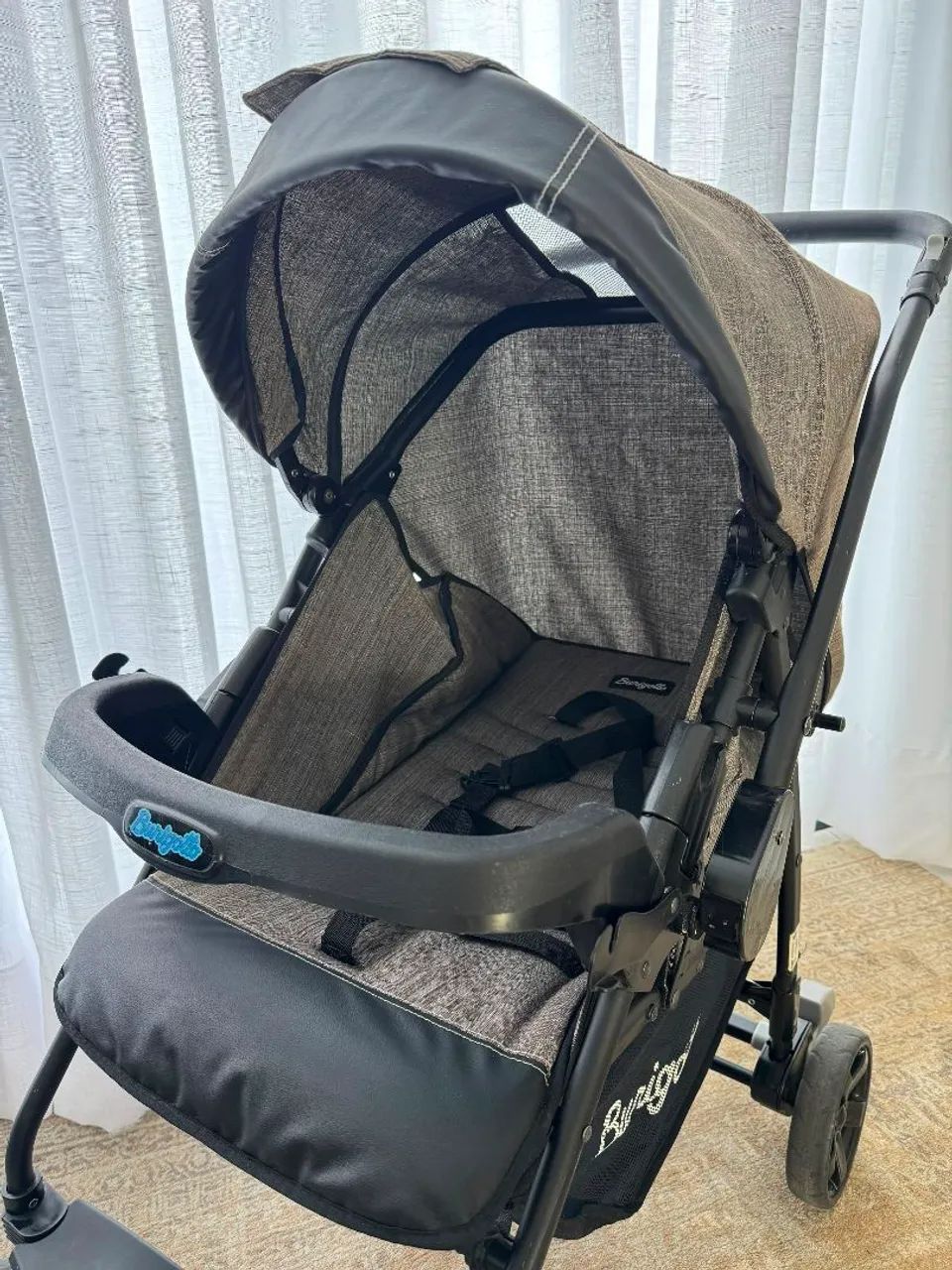 Carrinho de bebê Burigotto (cinza e preto) - Usado - Foto 2