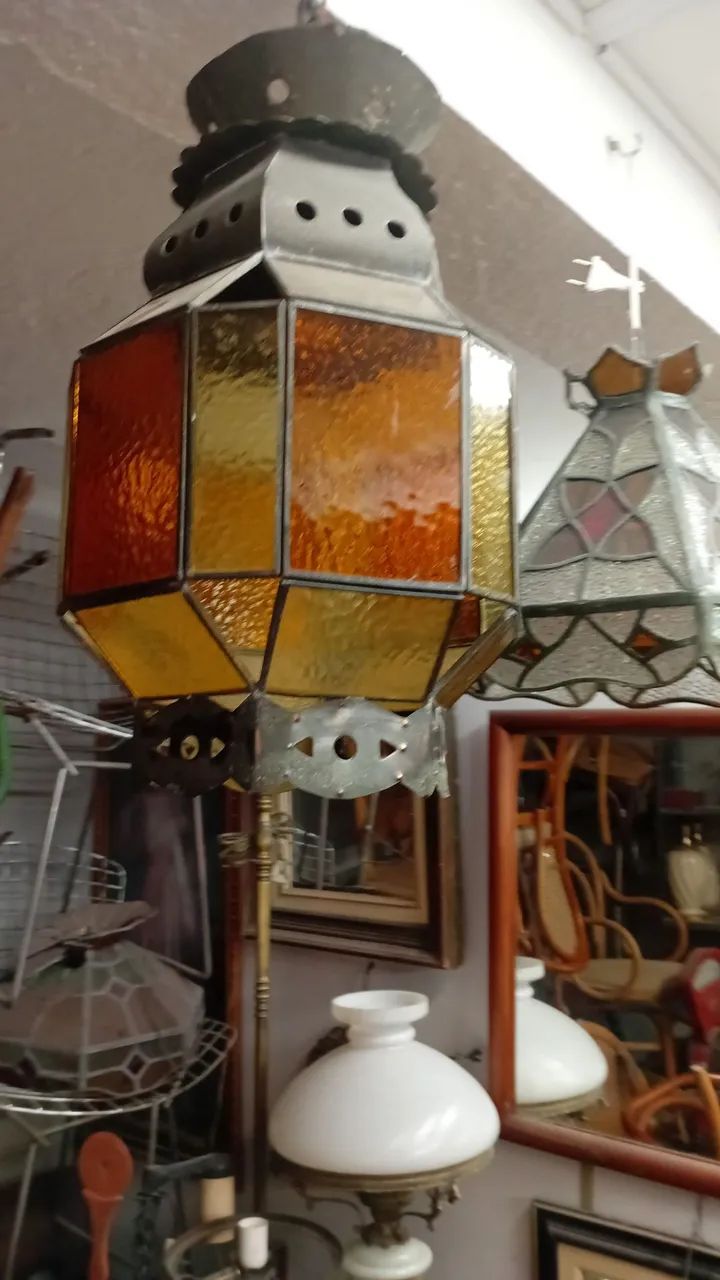 Lustre de Vitral antigo - Foto 2
