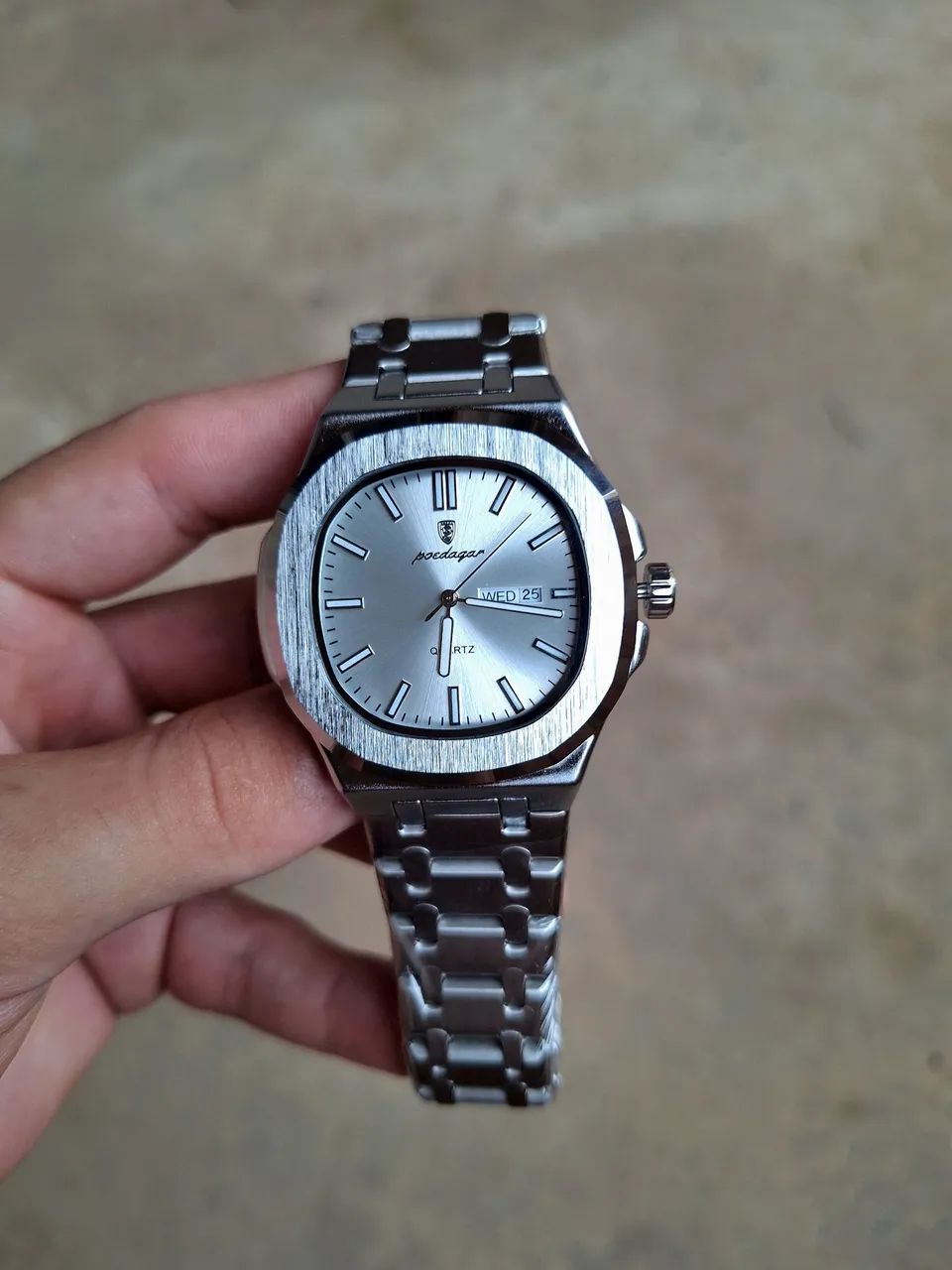 Relogio Poedagar Masculino Branco Novo na Caixa
