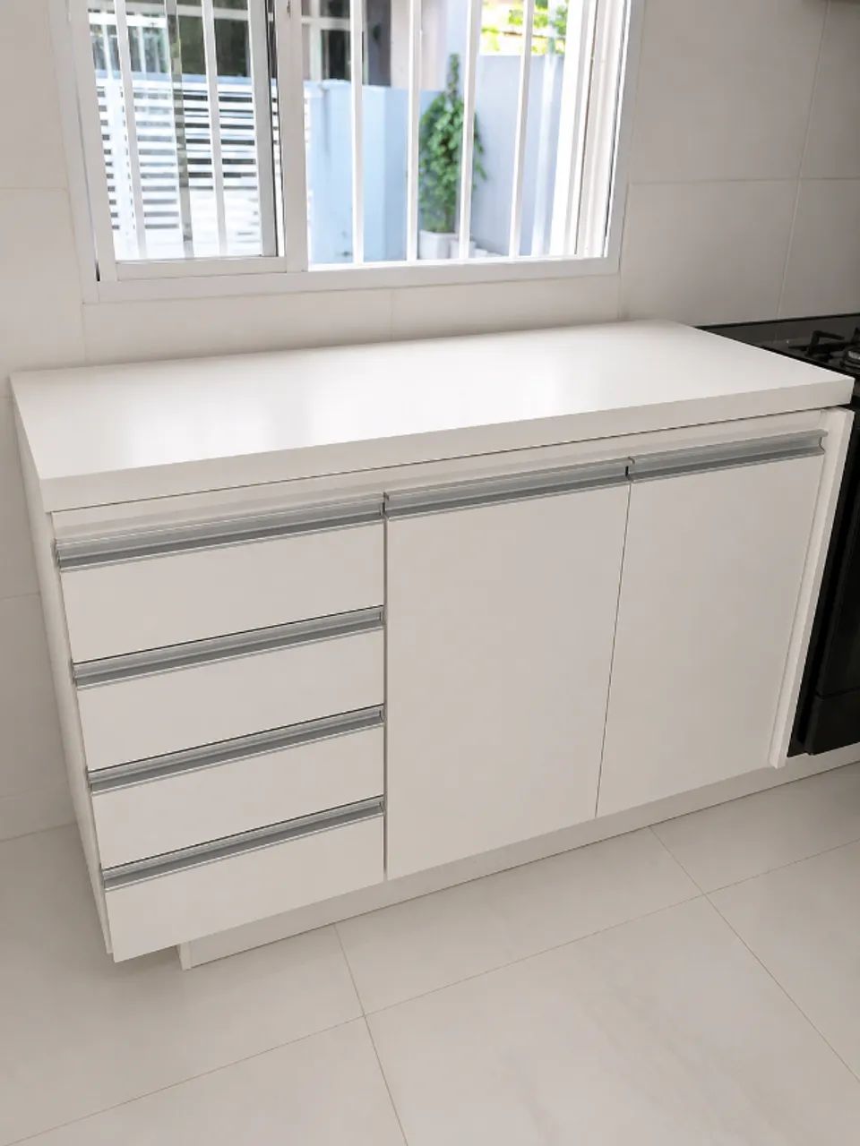 Cozinha Modular em MDF 100% Branco - Foto 2