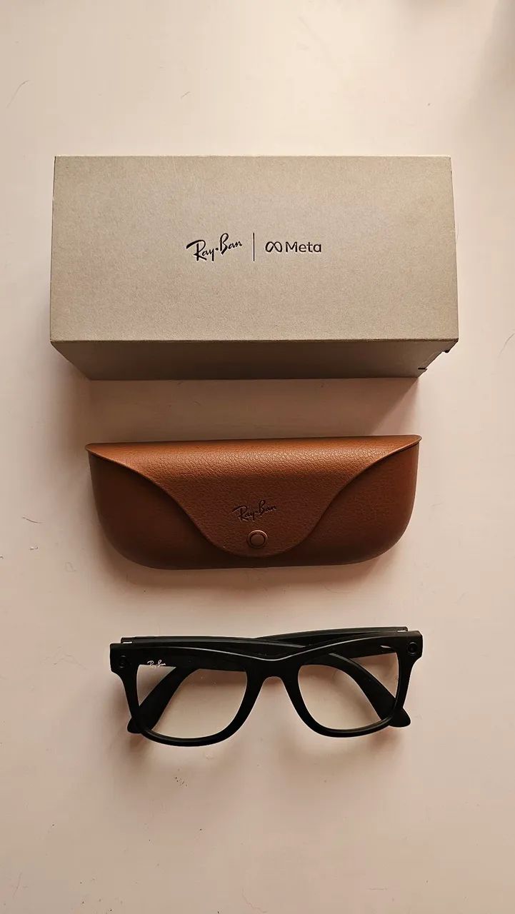 Óculos Ray-Ban Meta Matte Black Lente Transparente