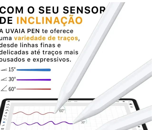 Caneta Pencil Para iPad 11a A16 2026 Com Palm Rejection 1mm Branca - Foto 5