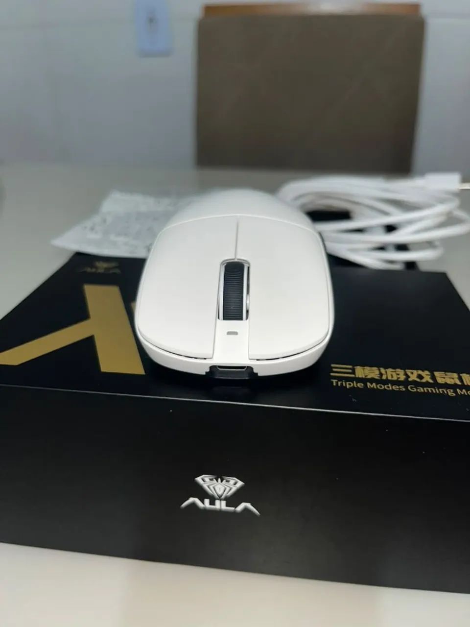 Mouse Gamer AULA X9 Triple Modes Branco - Foto 3