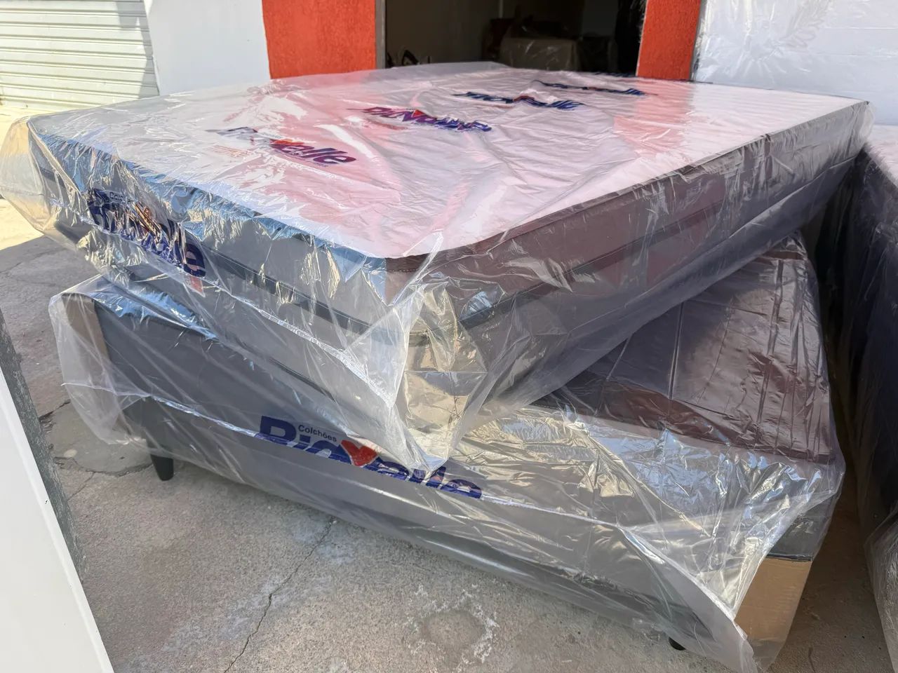 CAMA DE CASAL BASE COM COLCHÃO KIT COMPLETO