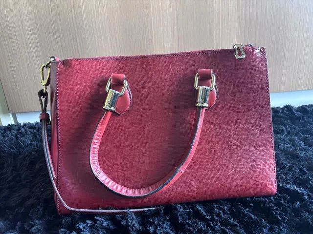 bolsa de couro schutz vermelha - usada  - Foto 2