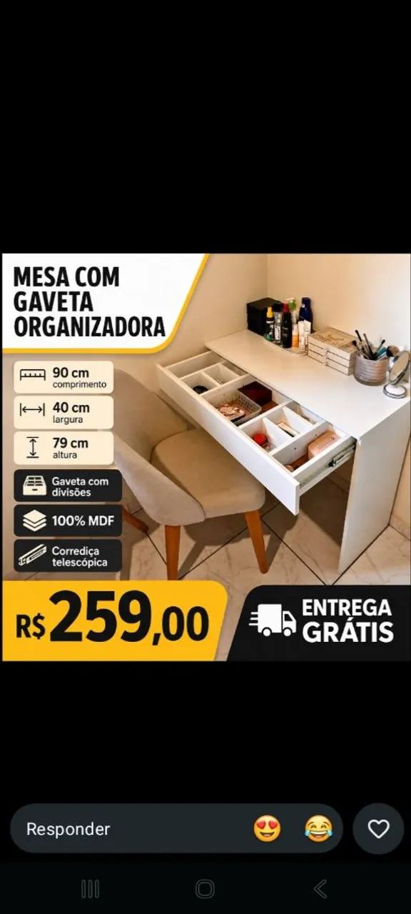 Mesa gavetão penteadeira MDF  - Foto 3