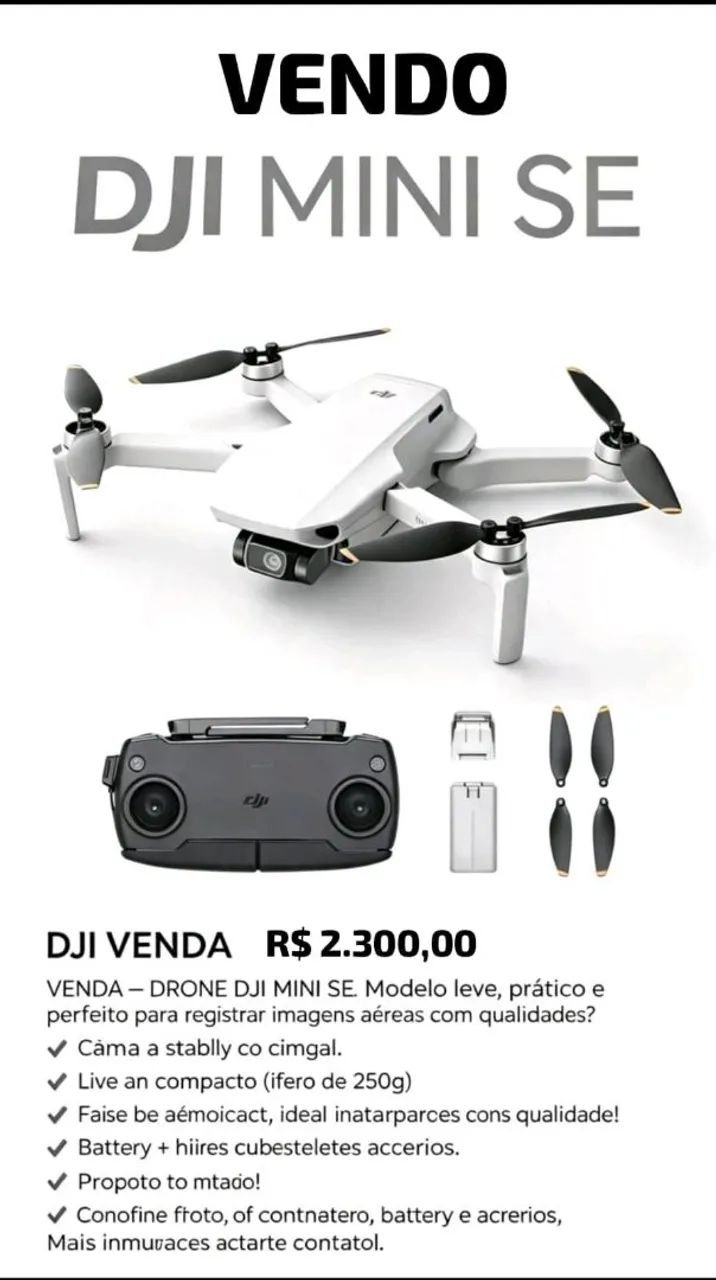IMPERDÍVEL - DRONE DJI mini se - R$_ 2.300.00 - Foto 5