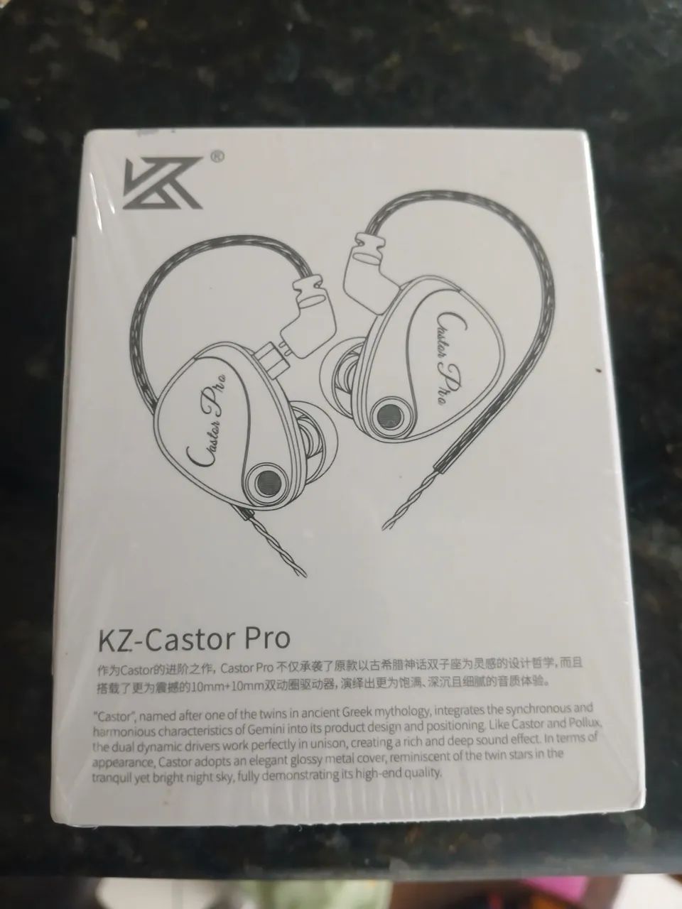 Fone inear kz castor pro cinza
