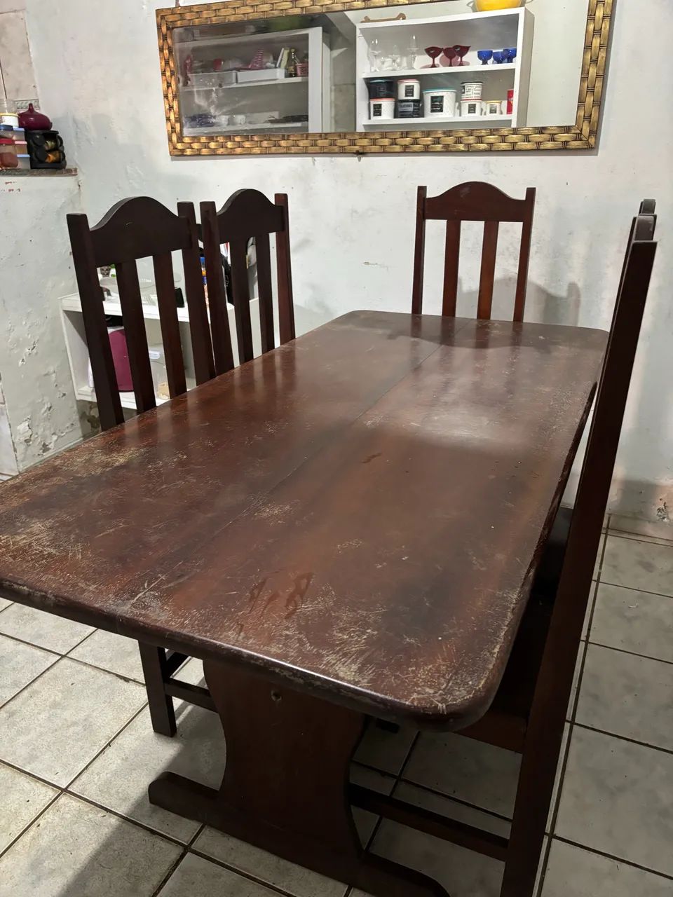 Mesa de Jantar de Madeira com 6 cadeiras - Foto 2