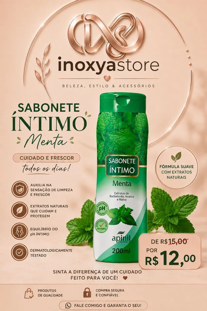 Sabonete Íntimo Menta Apinil - Frescor e Cuidado Todos os Dias ?