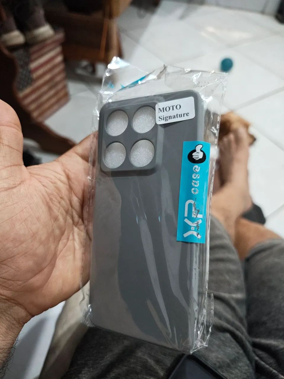 Capa em silicone e veludo para Motorola signature 