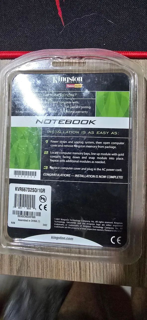 Memória RAM para notebook DDR2 1GB