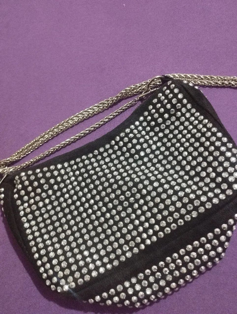 bolsa preta brilhante  - Foto 2