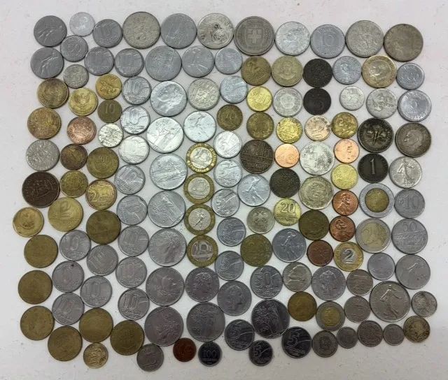 Lote/Coleção de 140+ Moedas Antigas - Diversos Países e Anos