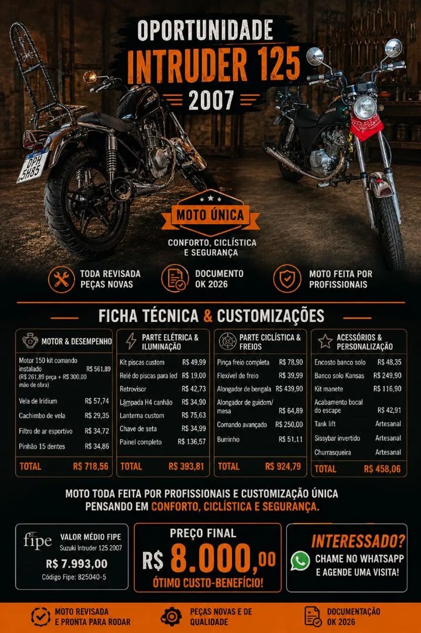 Intruder 125 2007 customizada