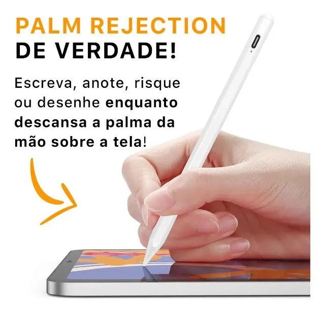 Caneta Pencil Para iPad 11a A16 2026 Com Palm Rejection 1mm Branca - Foto 2