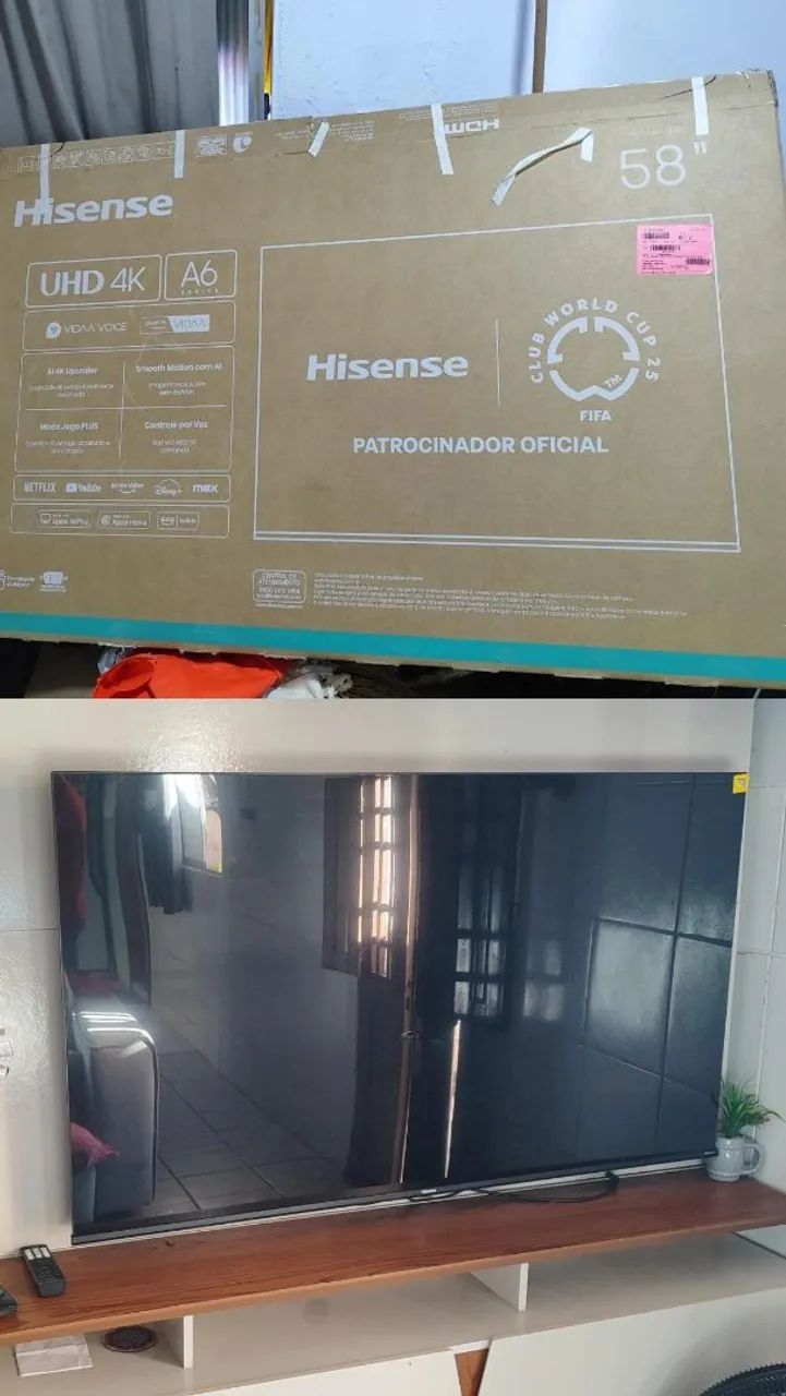 TV HISENSE 58 POLEGADAS SEMINOVA