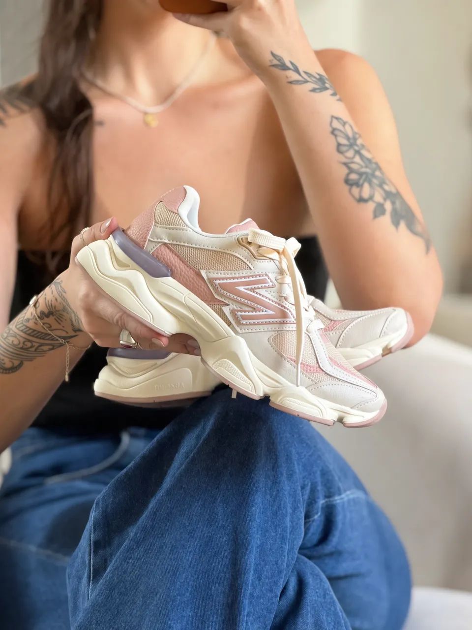 Tênis new balance 9060 - off/rose - Foto 4