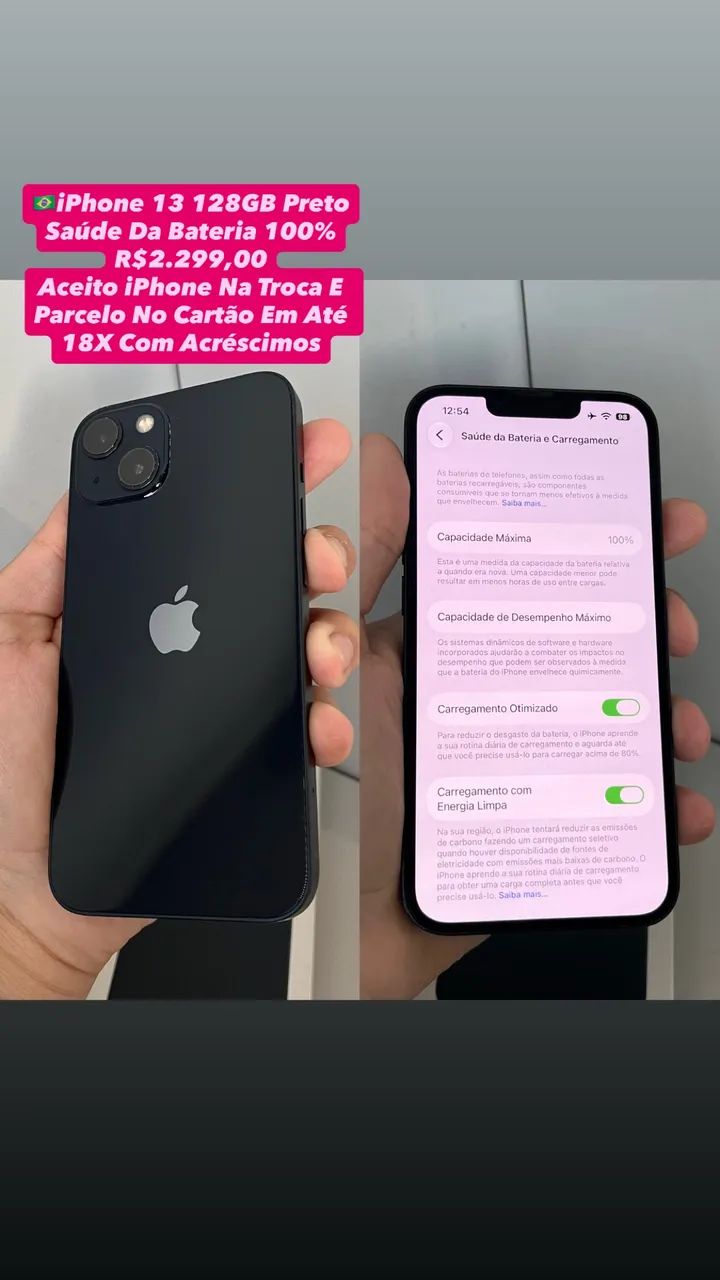 iPhone 13 128GB - Preto - (Aparelho Usado) - Celulares e