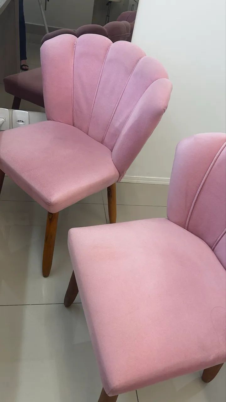 Kit com 2 Poltronas Decorativas - Estilo Concha Rosa - Foto 3