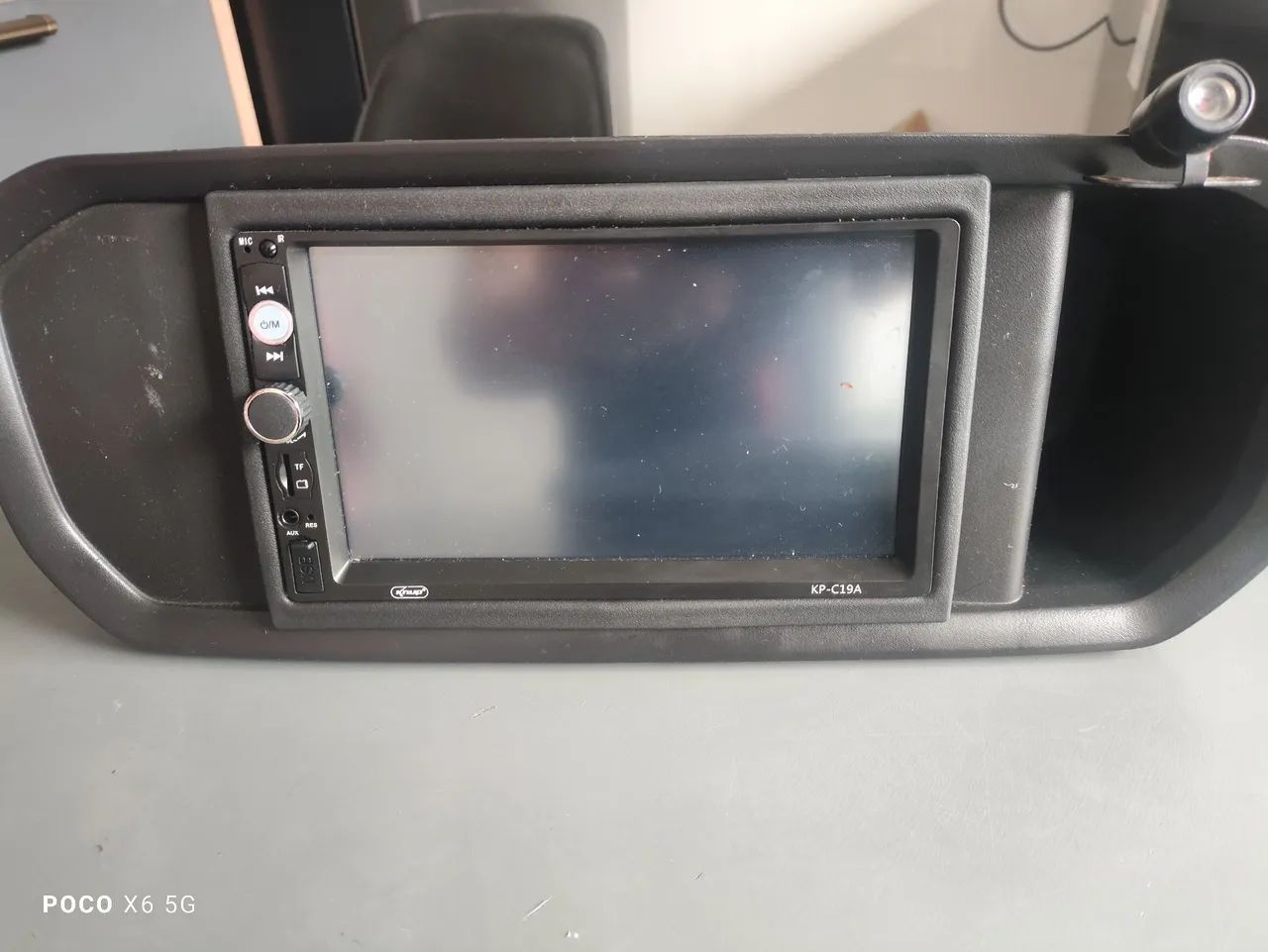 Som automotivo 7 polegadas com suporte e câmera de ré 