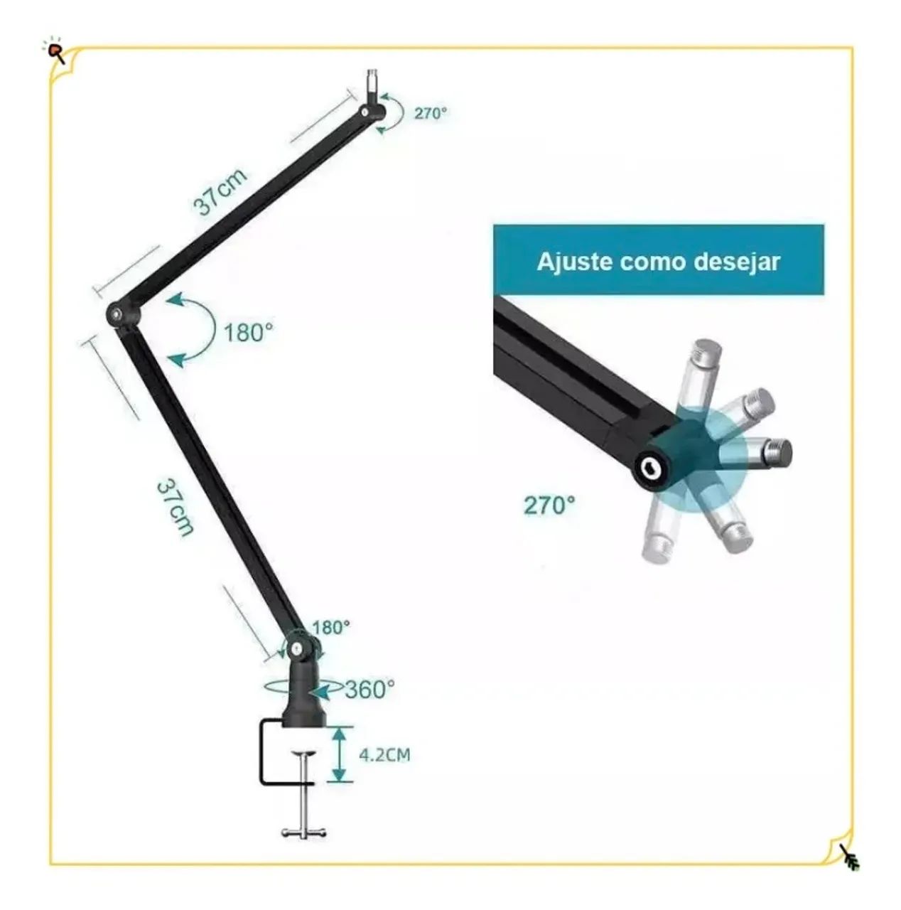 Suporte Microfone Boom Arm - Foto 5