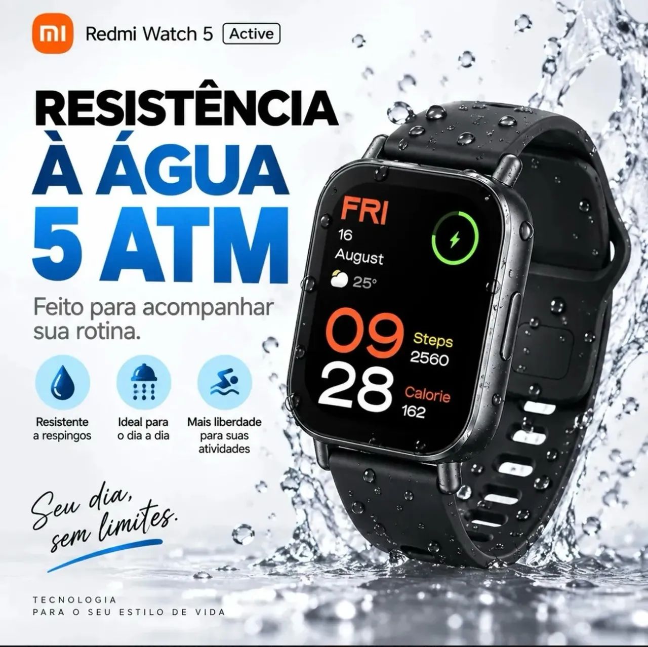 Relógio Xiaomi Redmi Watch 5 Active Preto - Foto 4