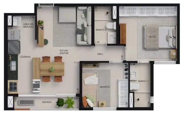 PLANTA 59m²
