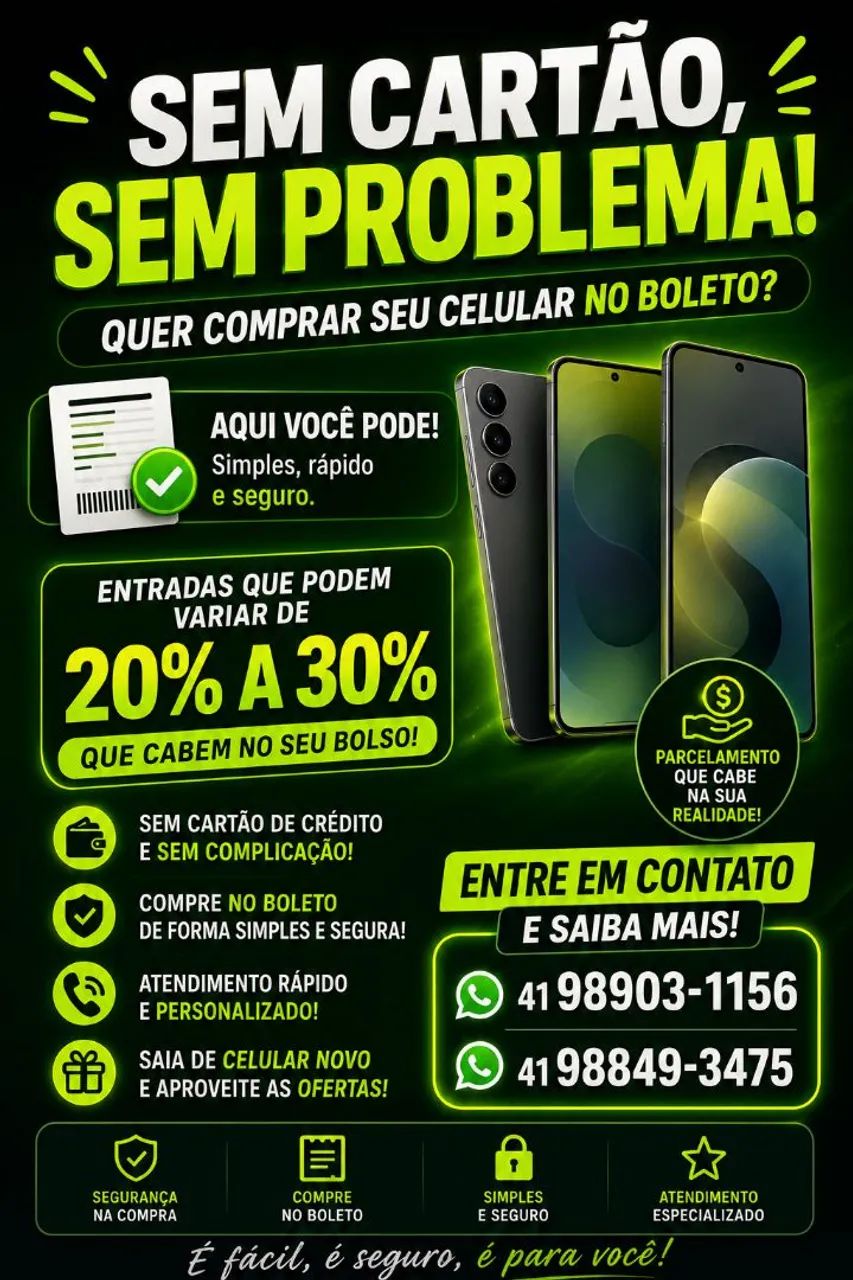 COMPRE SEU CELULAR NO BOLETO!