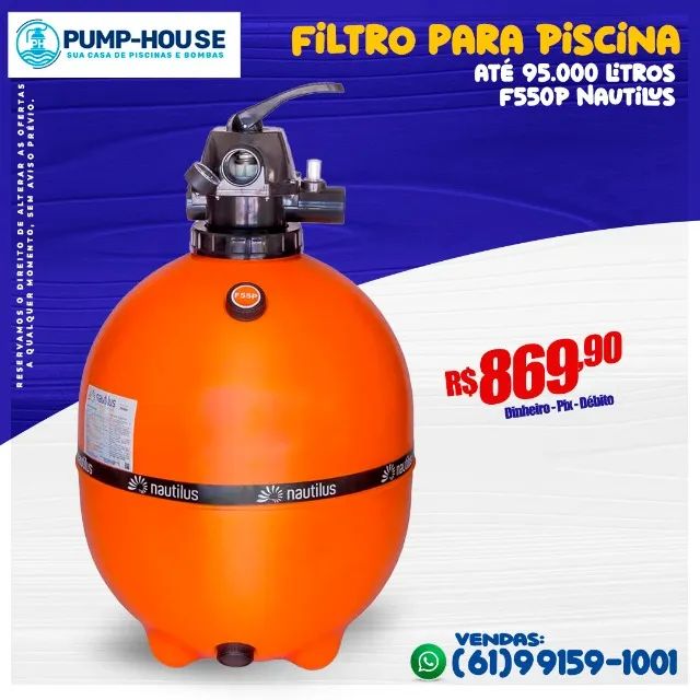 Filtro Para Piscina até 95.000 litro F550P Nautilus