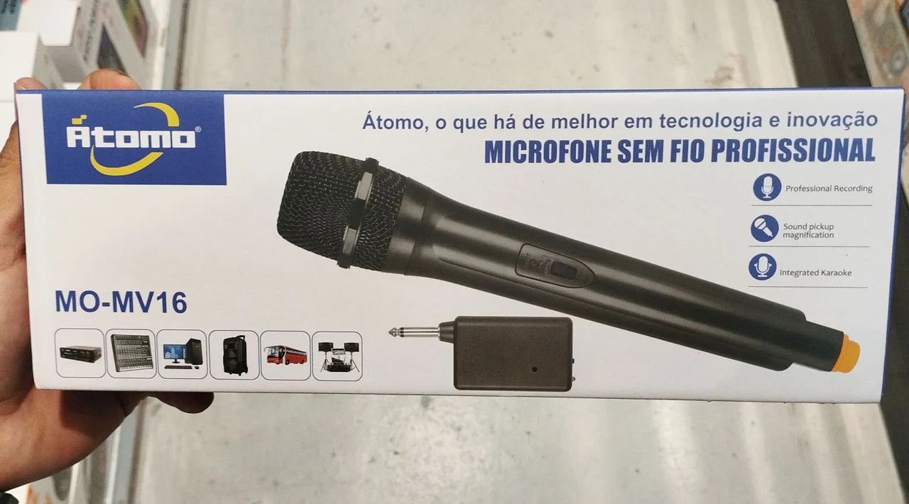 Microfone Sem Fio P10 MO-MV16 karaoke - Foto 4
