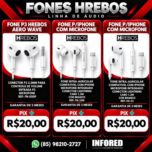 Fones de Ouvido Hrebos
