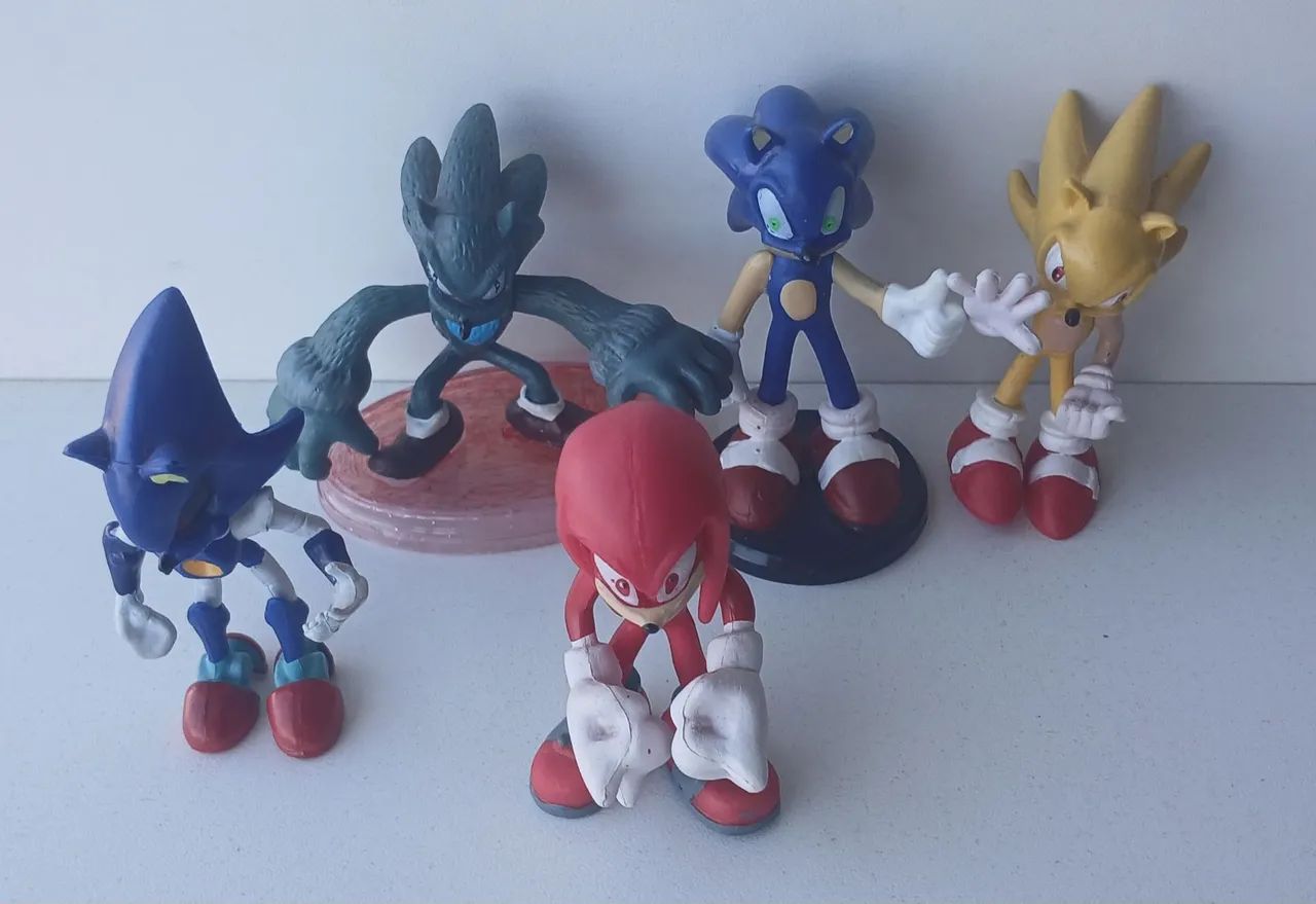 LOTE 5 BONECOS MINIATURAS SONIC KNUCKLES METAL WILD SELVAGEM
