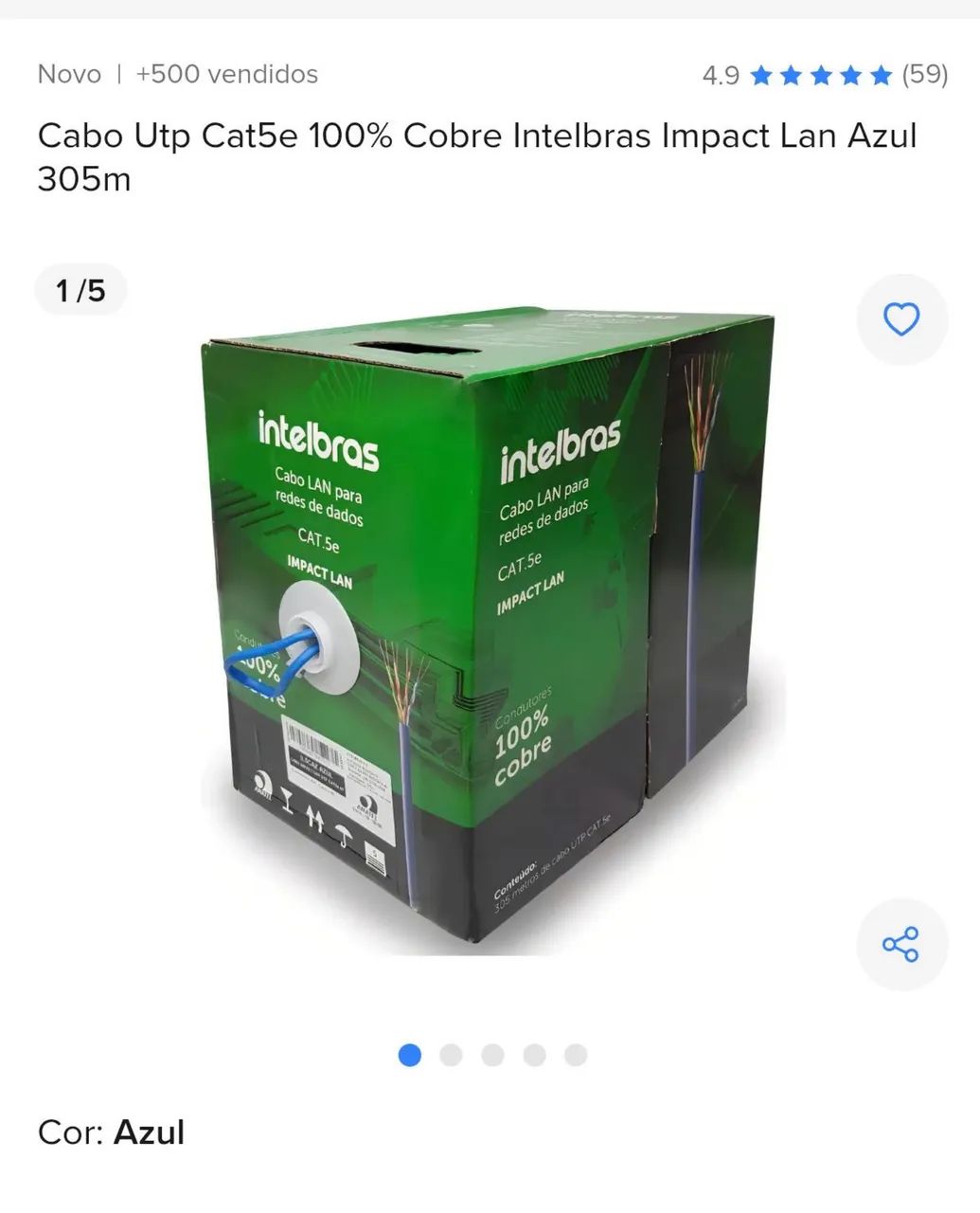Cabo de rede 100% cobre - Foto 2