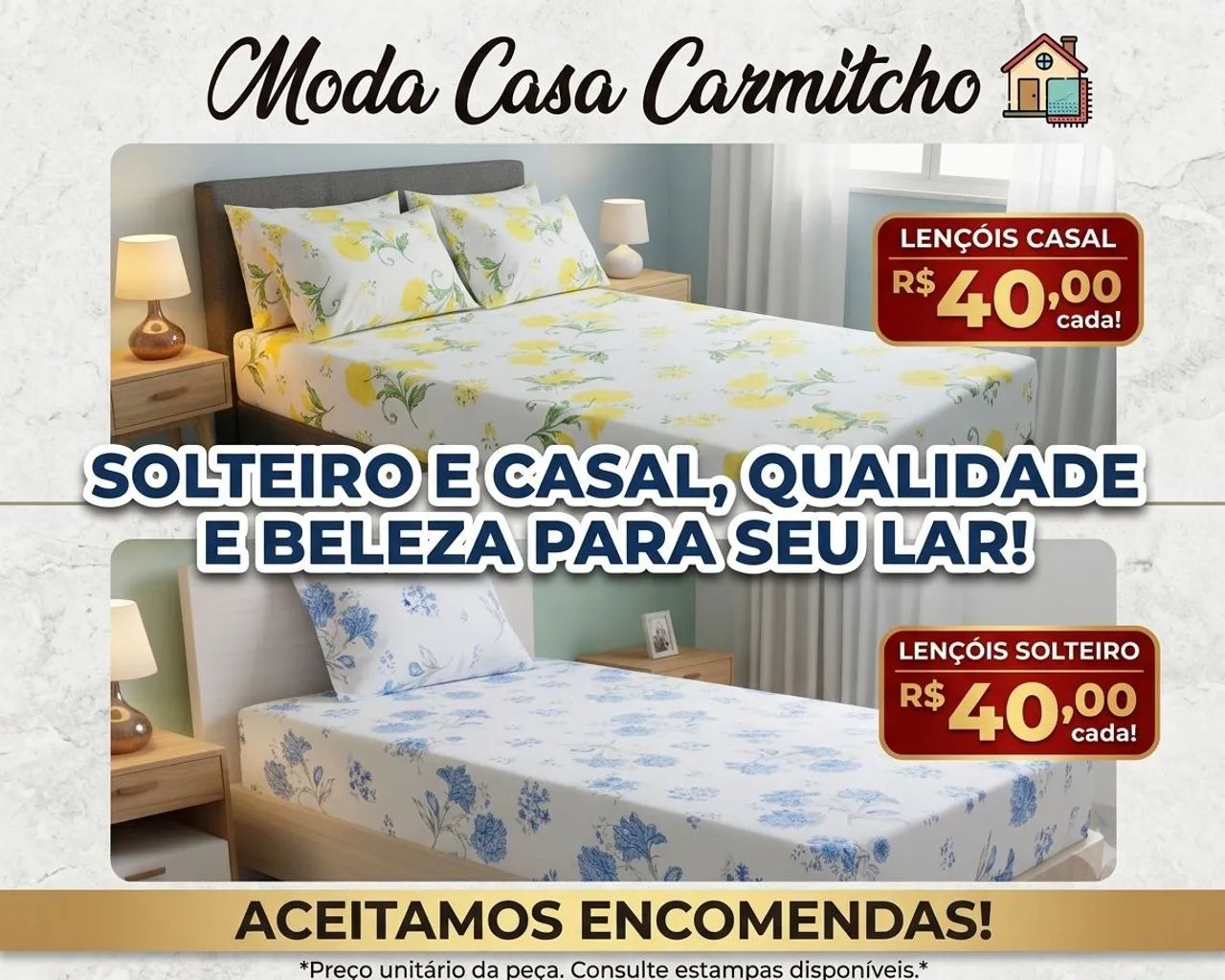 Lençol de solteiro com e sem elástico 