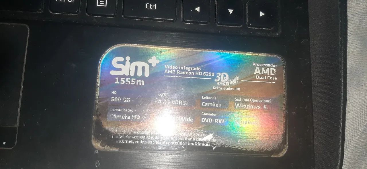 Retirada de peças notebook sim 1555+ 
